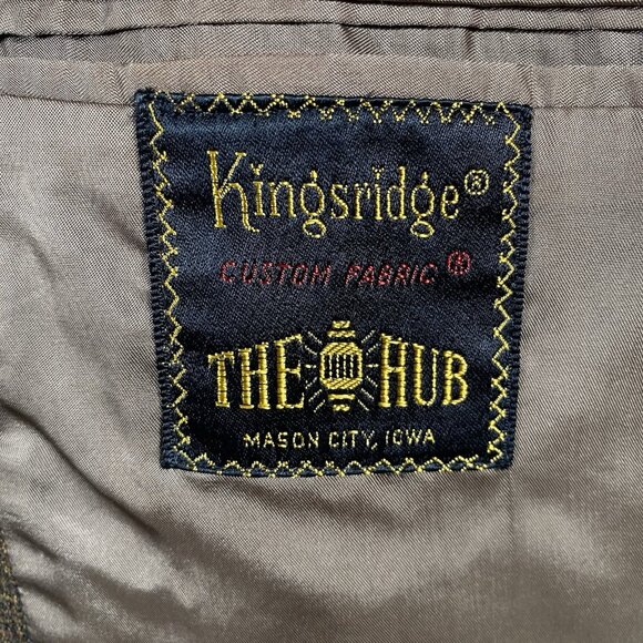Vintage 60s 70s Kingsridge Sport Coat 44L 46L Brown Plaid Academia Ivy League - Picture 6 of 15